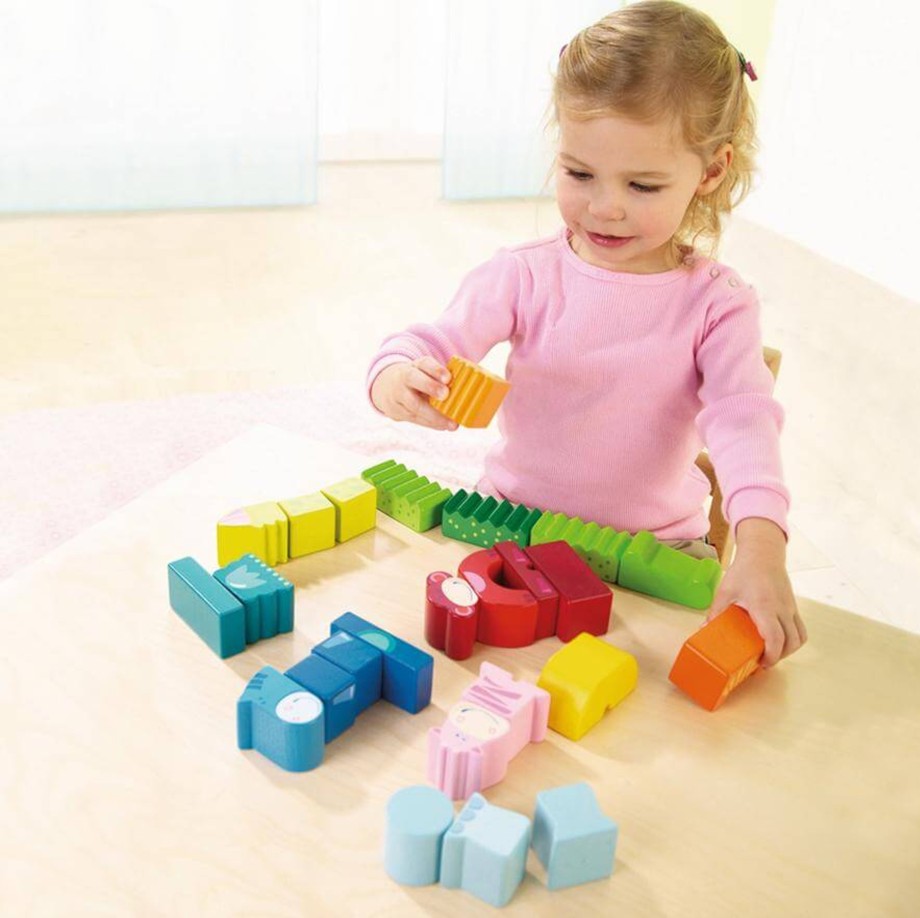 Toys HABA Montessori Toys | Haba Wooden Blocks Eeny, Meeny, Miny, Zoo Set 25 Pcs