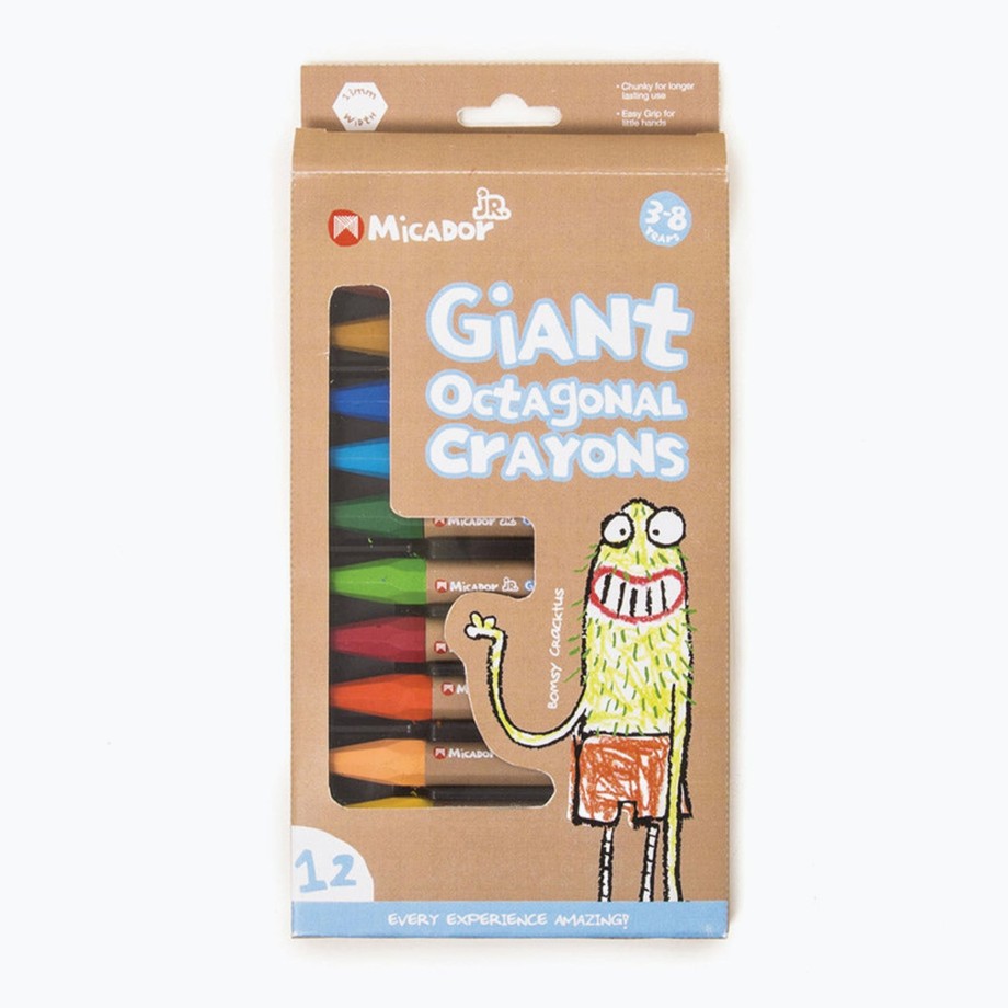 Playtime Micador Colouring | Micador Jr Giant Octagonal Crayons