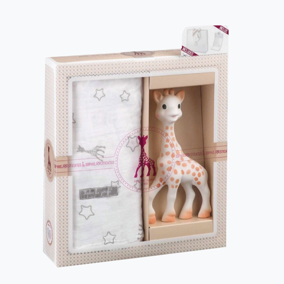 Mealtime Sophie la Girafe Muslins & Bibs | Sophie La Girafe Sophiesticated The Swaddle Set