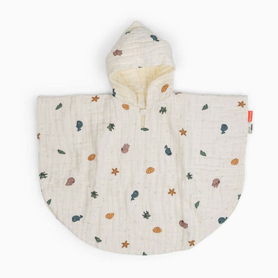 Bathtime Done By Deer Kids Robes | Done By Deer Bath Poncho Gots Sea Friends