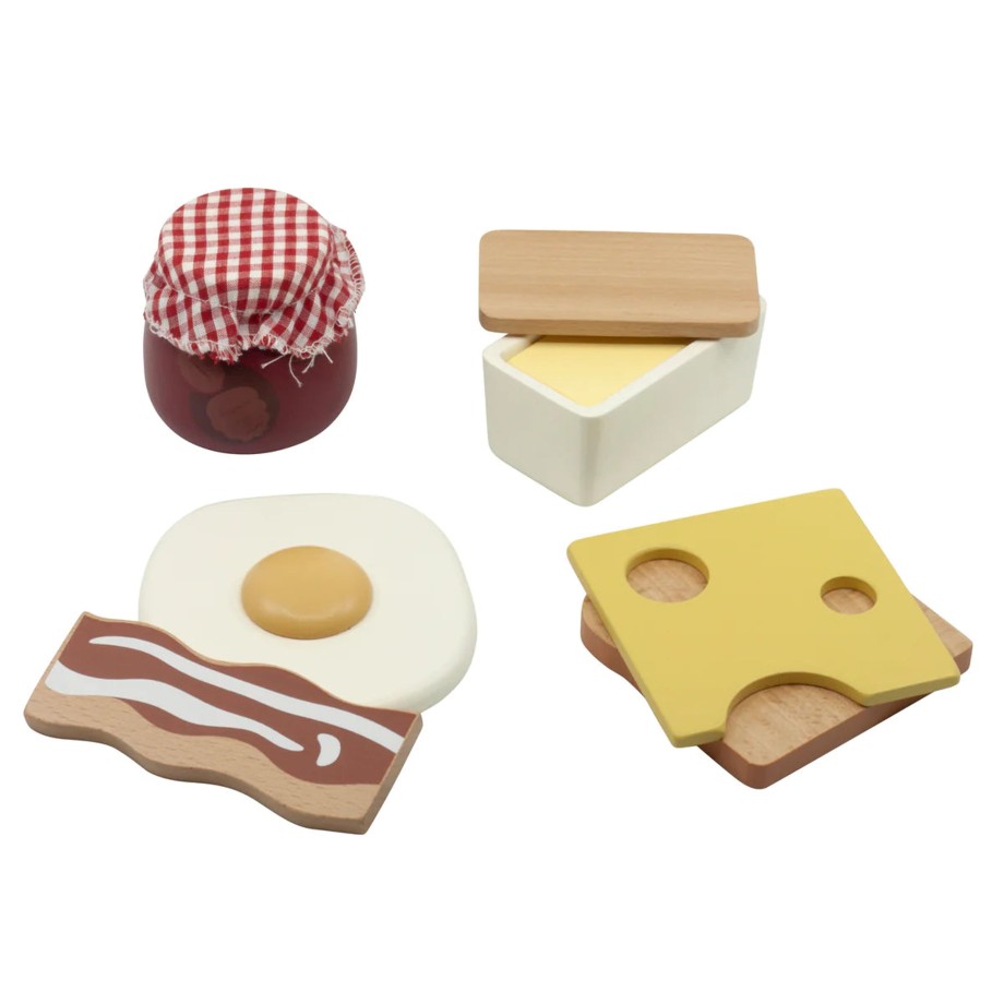 Playtime Sebra Role Play | Sebra Play Food - Wooden Breakfast Set