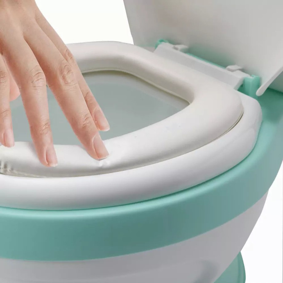 Bathtime Babyyuga Potty Training | Potty Training Seat With Lid - White/Green