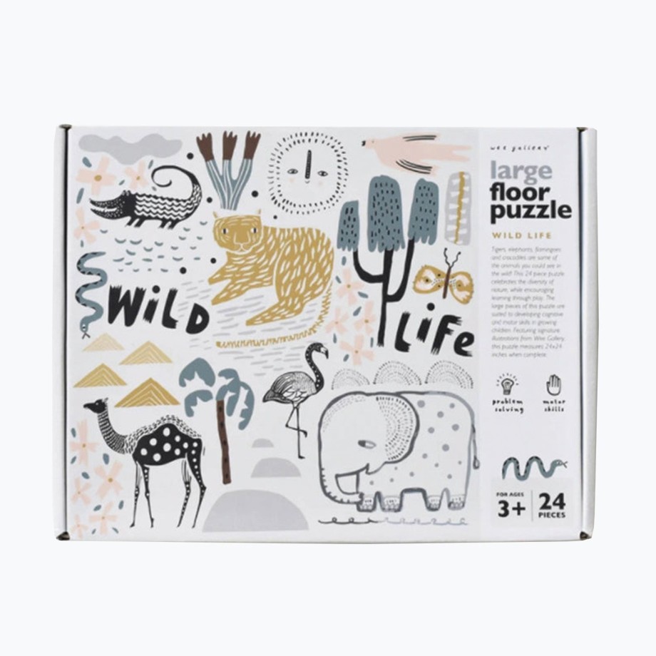 Nursery Wee Gallery Floor Mats | Wee Gallery 24 Piece Floor Puzzle - Wild Life