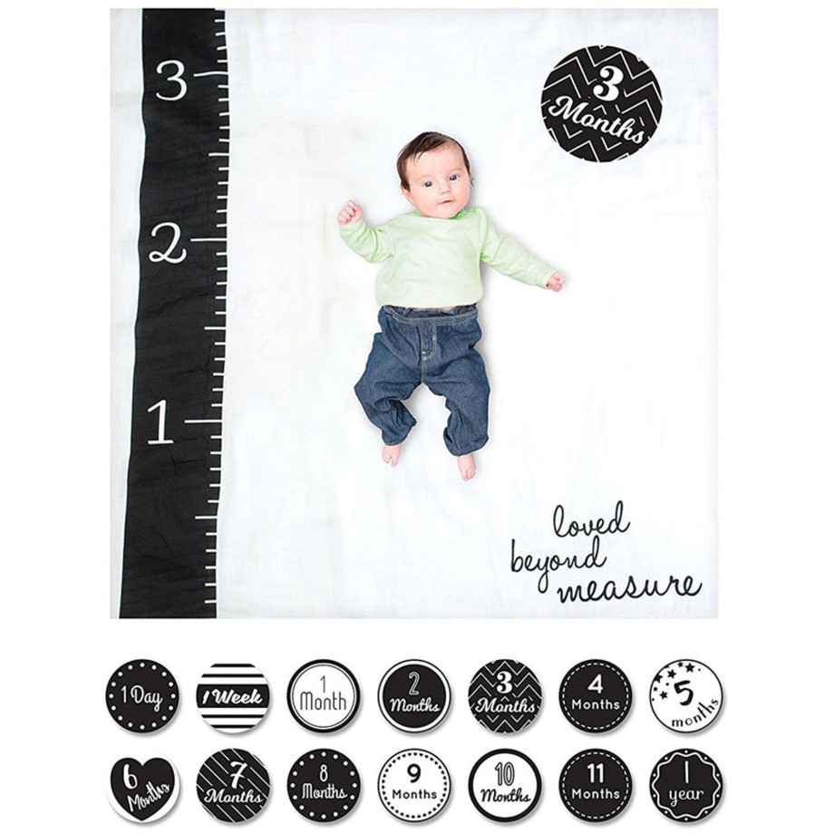 Nursery Lulujo Blanket & Swaddle | Lulujo Baby Milestone Blanket And Card Set - Loved Beyond Measure