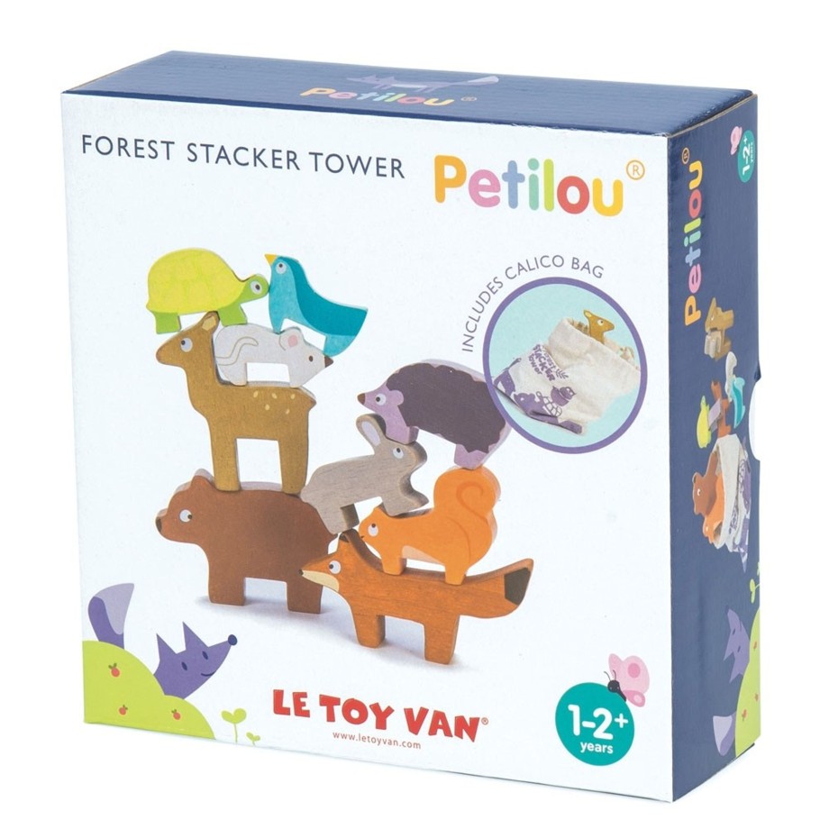 Playtime Le Toy Van Games & Puzzles | Le Toy Van Forest Stacking Animals & Bag