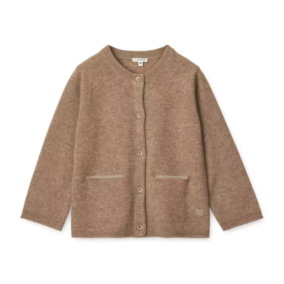 Clothing & Shoes Liewood Outwear | Liewood Gael Cashmere Cardigan - Oat Melange