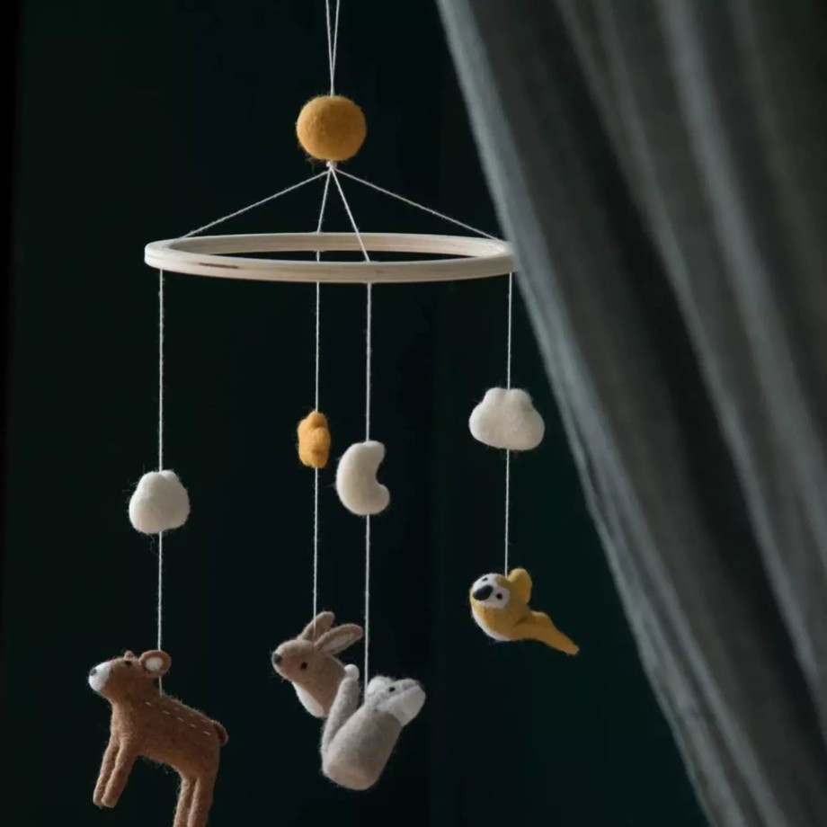 Nursery Sebra Nursery Decor | Handmade Baby Mobile Nightfall - Beige