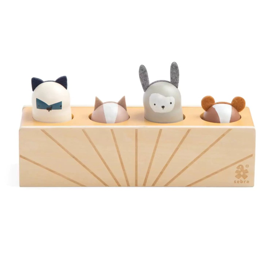 Playtime Sebra Role Play | Sebra Wooden Pop Up Toy Animals - Woodland