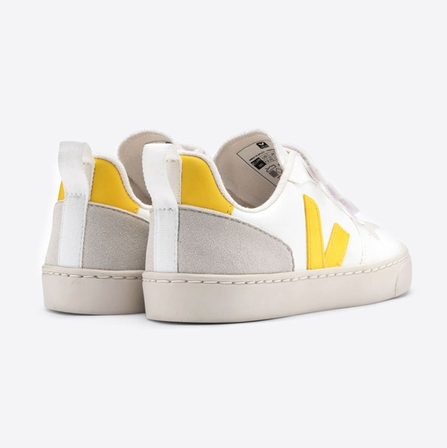 Clothing & Shoes Veja Shoes & Trainers | Veja V-10 Kids Trainers Velcro White