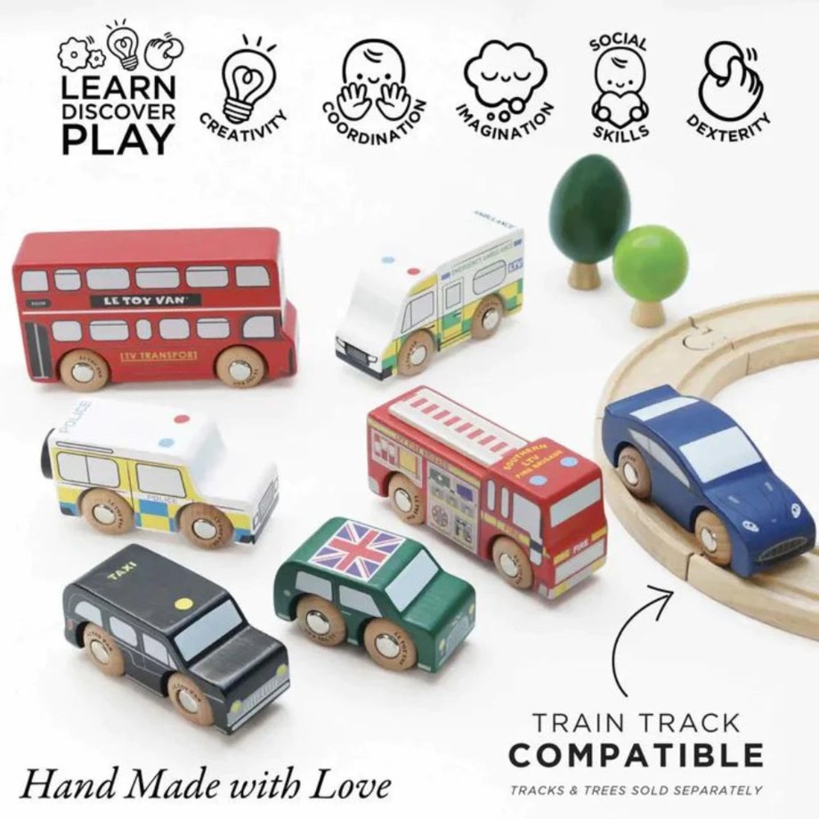 Playtime Le Toy Van Role Play | Le Toy Van London Wooden Toy Car Set