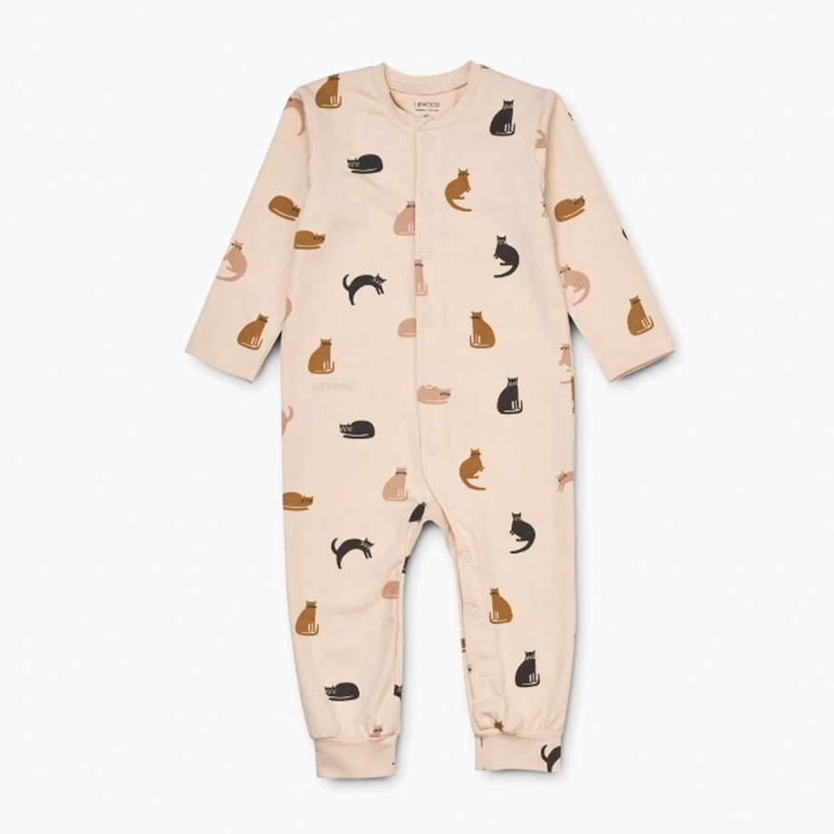 Clothing & Shoes Liewood Nightwear | Liewood Birk Pyjama Jumpsuit - Miauw/Apple Blossom Mix