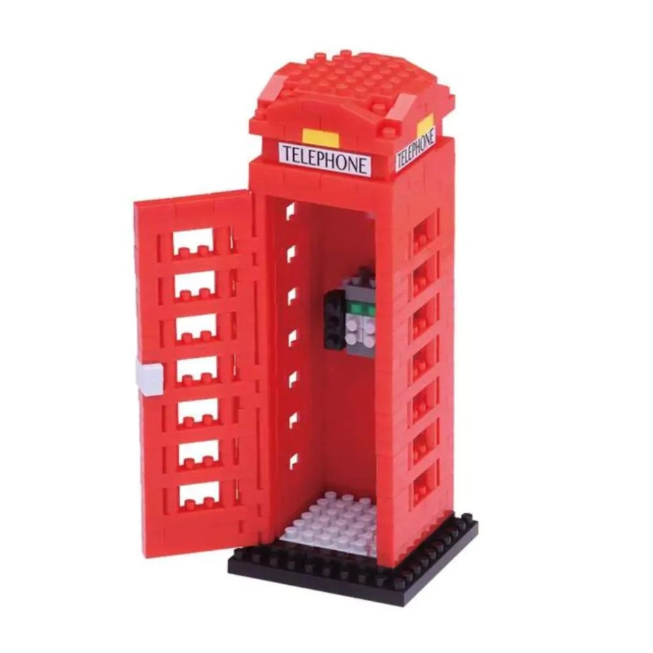 Toys Nanoblock Building Blocks | Nanoblock Red Telephone Box