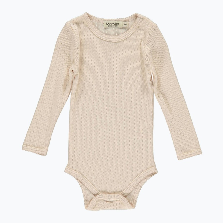 Clothing & Shoes MarMar Copenhagen Nightwear | Marmar Copenhagen Long Sleeve Bodysuit With Buttons - Peach Cream