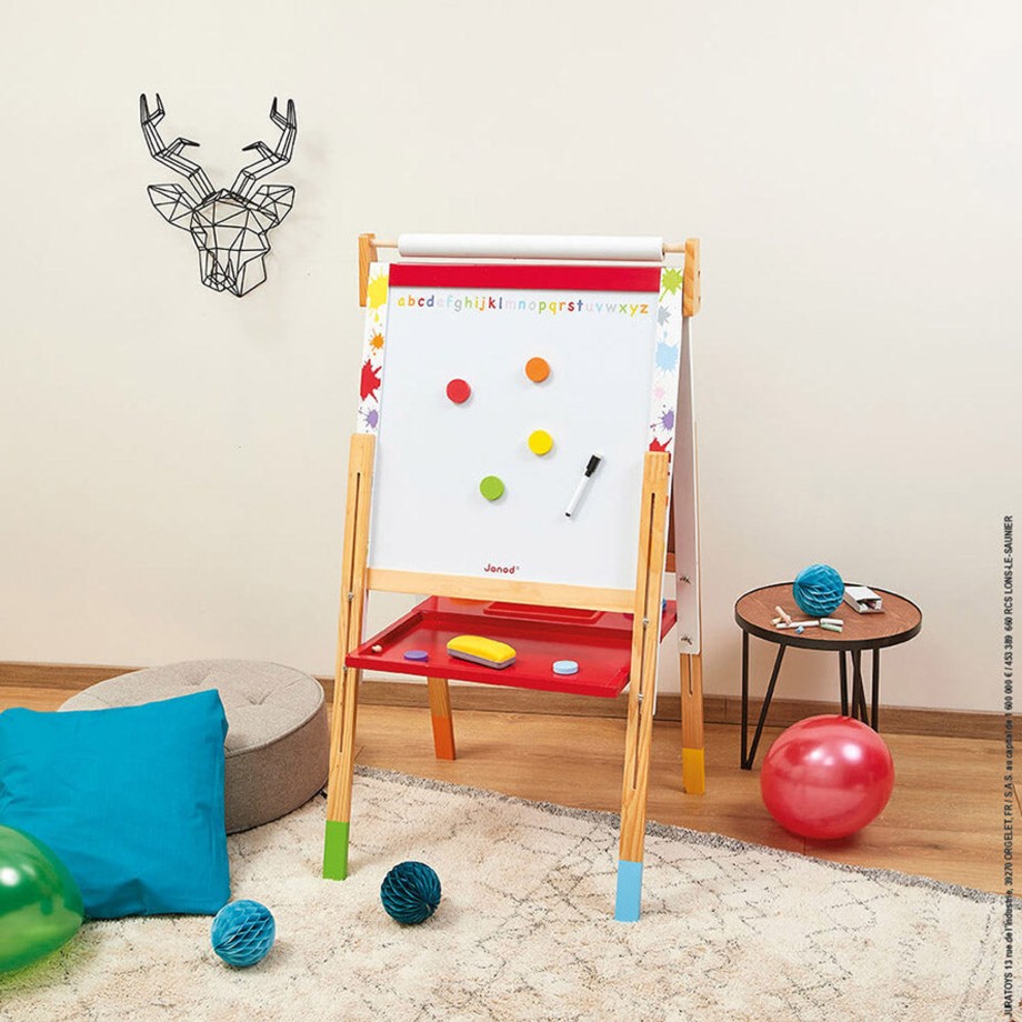 Playtime Janod Colouring | Janod Double Sided Splash Adjustable Easel