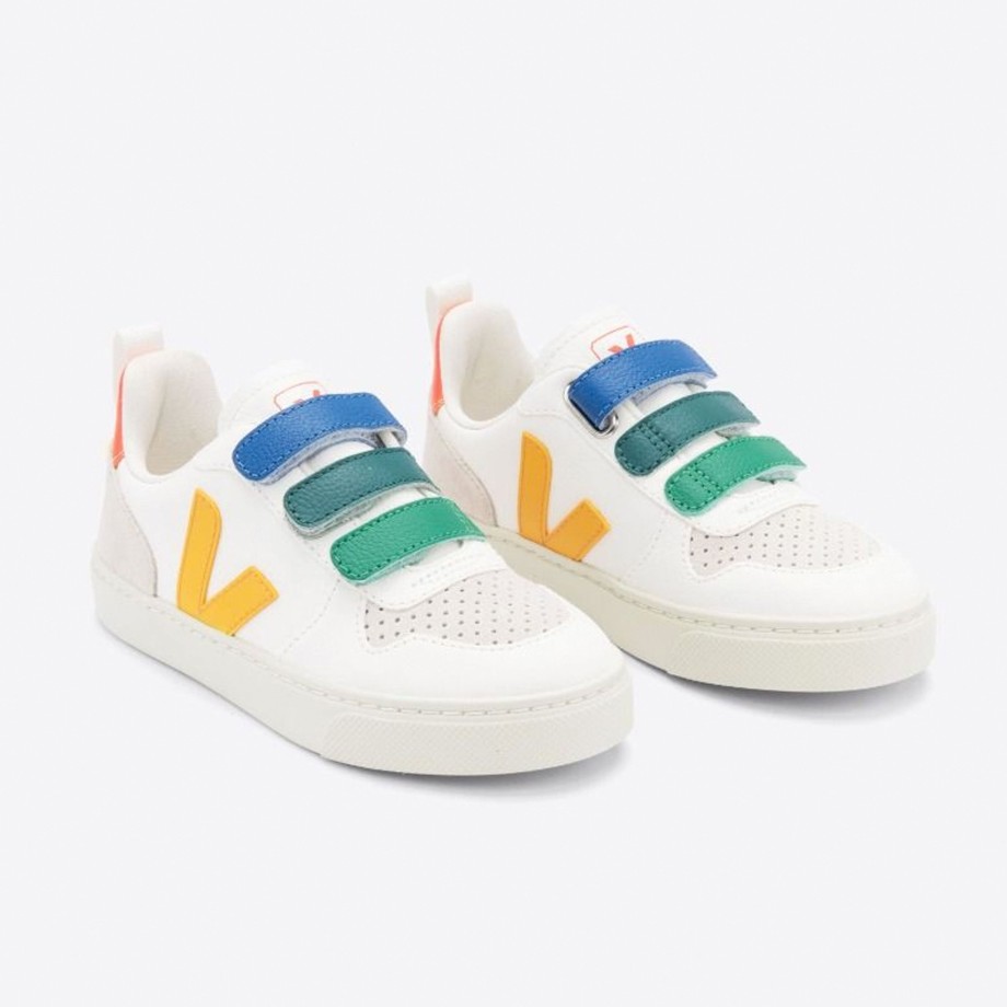 Clothing & Shoes Veja Shoes & Trainers | Veja V-10 Trainer Chromefree Multico White Ouro