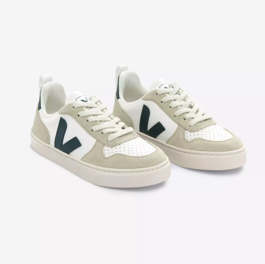 Clothing & Shoes Veja Shoes & Trainers | Veja V-10 Laces Chromefree Leather Lace Trainer - White Brittany Almond