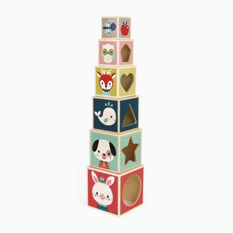 Toys Janod Early Learning Toys | Janod 6 Block Pyramid - Baby Forest