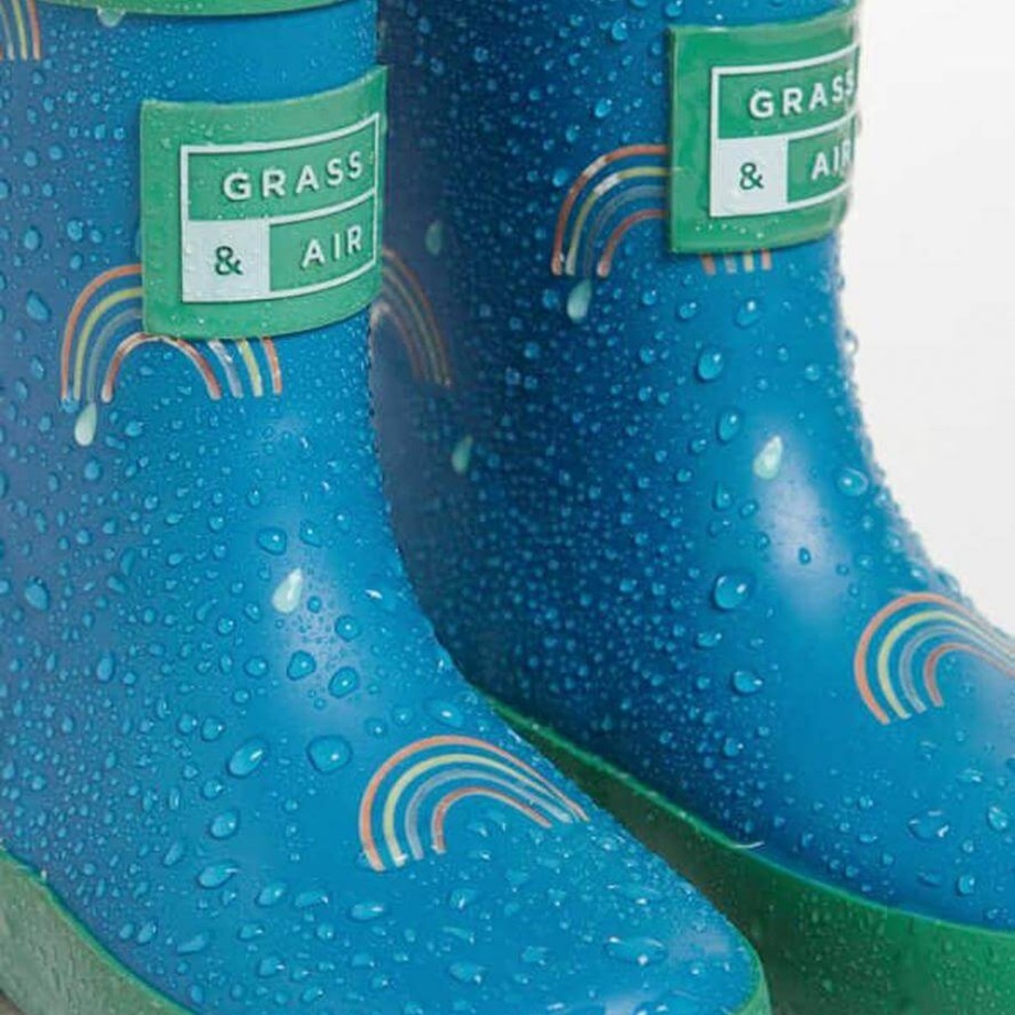 Clothing & Shoes Grass & Air Wellies | Grass & Air Kids Colour Changing Rainbow Wellies With Bag