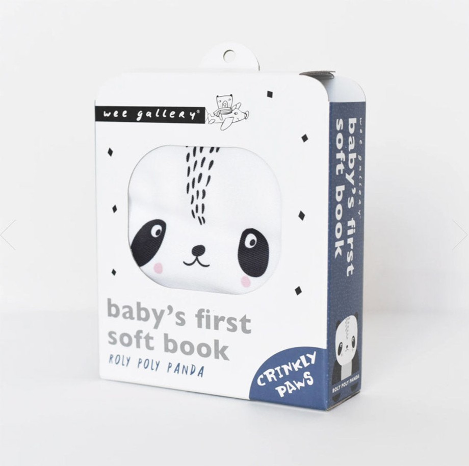 Toys Wee Gallery Books & Flash Cards | Wee Gallery Baby'S First Soft Book - Rolly Polly Panda