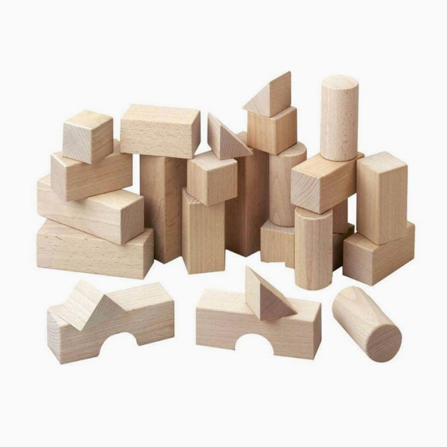 Toys HABA Montessori Toys | Haba Basic Wooden Blocks Starter Set 26 Pcs