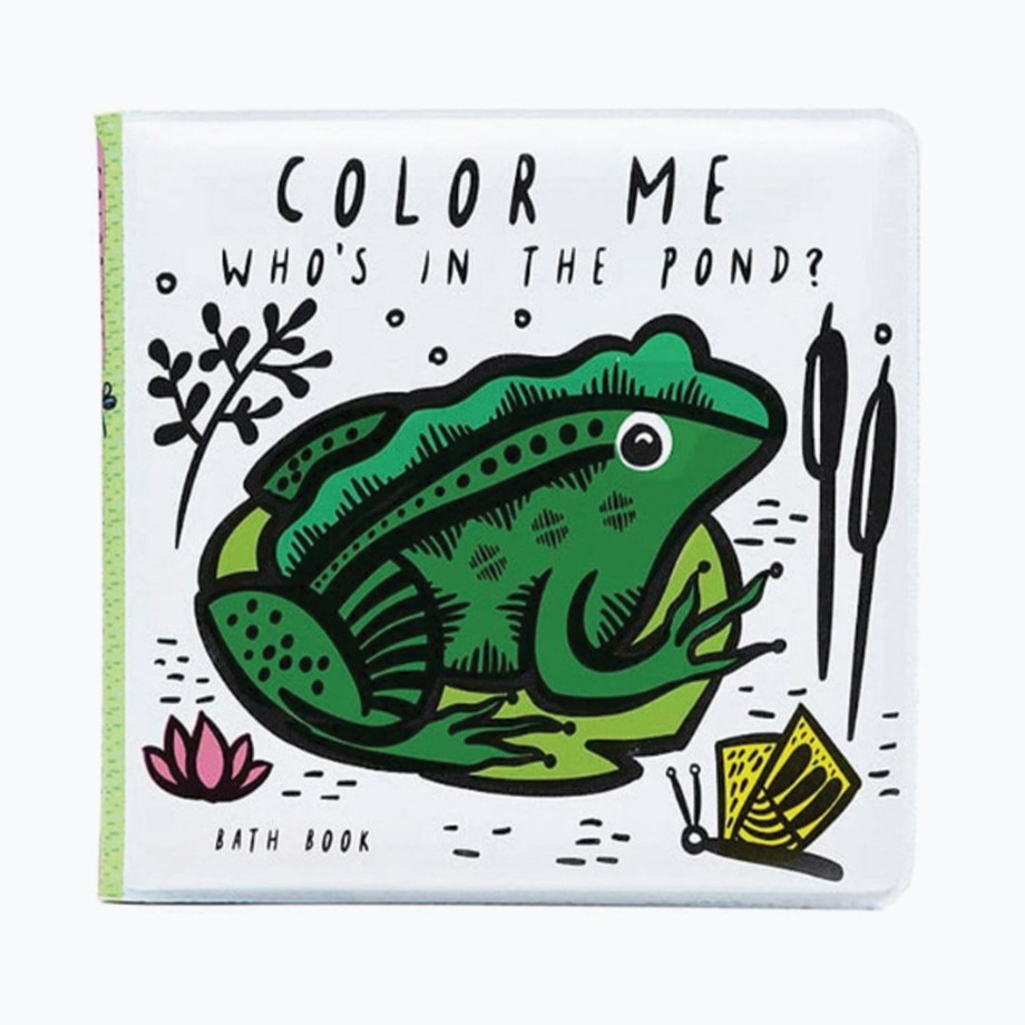 Toys Wee Gallery Books & Flash Cards | Wee Gallery Bath Book Colour Me - Who'S In The Pond