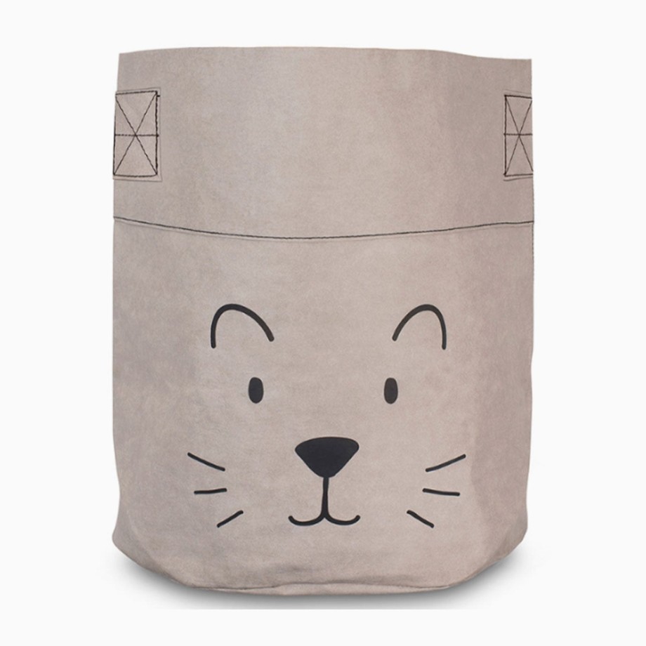 Nursery Jollein Storage | Jollein Xl Paper Basket Little Lion Grey